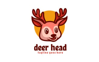 Deer Head Mascot Cartoon Logo