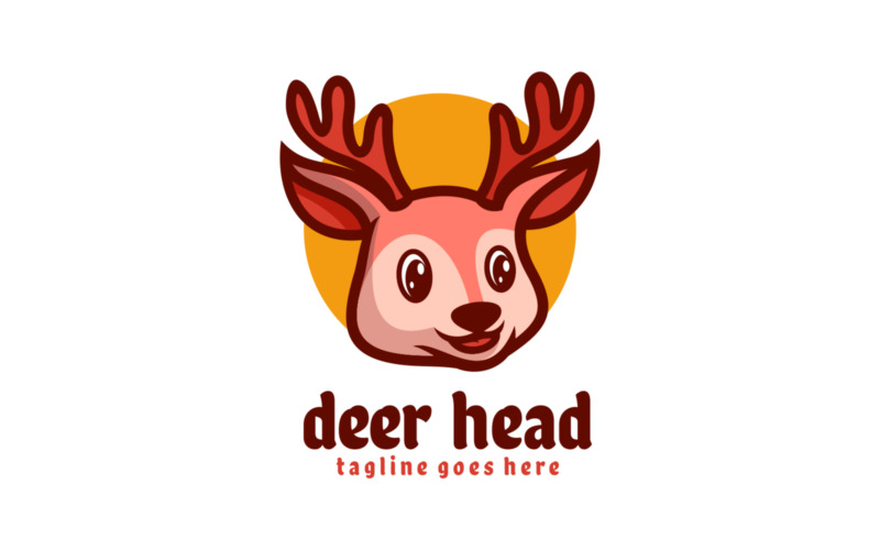 Deer Head Mascot Cartoon Logo Logo Template