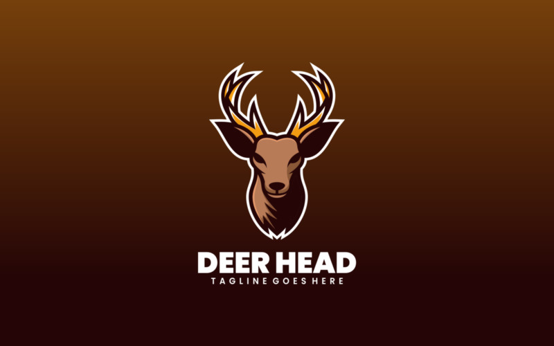 Deer Head Simple Mascot Logo 1 Logo Template