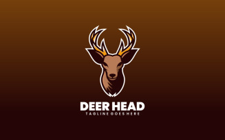 Deer Head Simple Mascot Logo 1