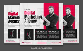 Digital Marketing Agency Minimal Red And Black Social Media Post