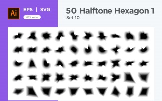 Hexagon shape halftone background V1 -50-10