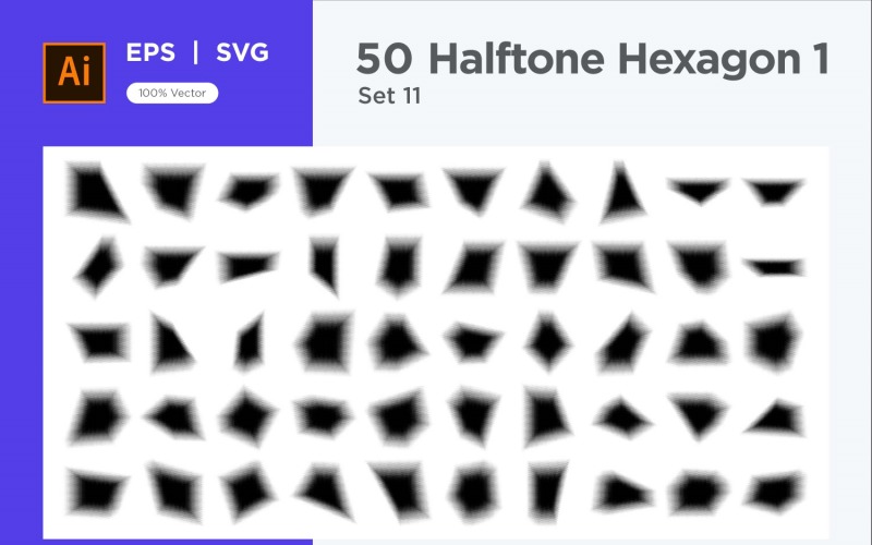 Hexagon shape halftone background V1 -50-11 Vector Graphic