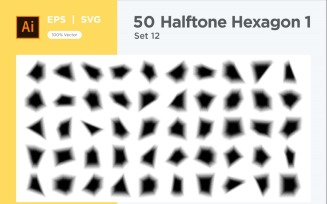 Hexagon shape halftone background V1 -50-12