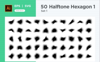 Hexagon shape halftone background V1 -50-1