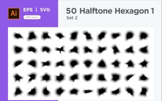 Hexagon shape halftone background V1 -50-2