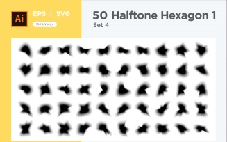 Hexagon shape halftone background V1 -50-4