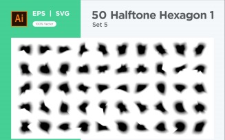 Hexagon shape halftone background V1 -50-5
