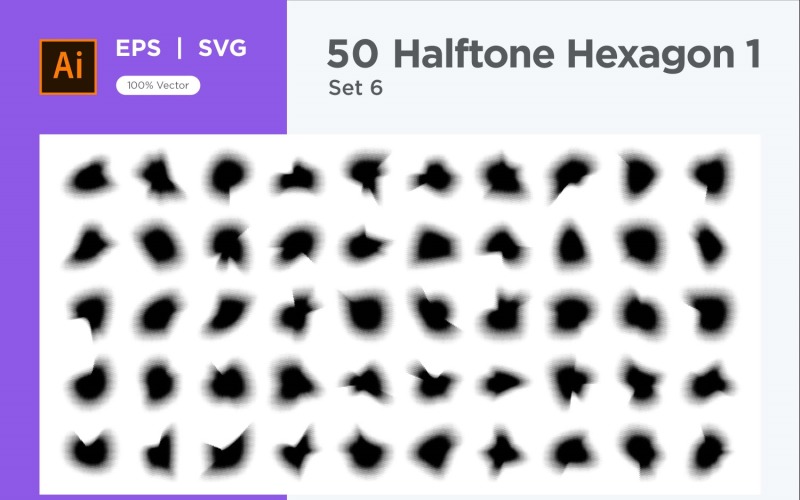 Hexagon shape halftone background V1 -50-6 Vector Graphic