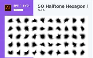 Hexagon shape halftone background V1 -50-6