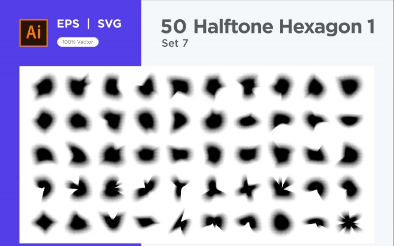 Hexagon shape halftone background V1 -50-7 Vector Graphic