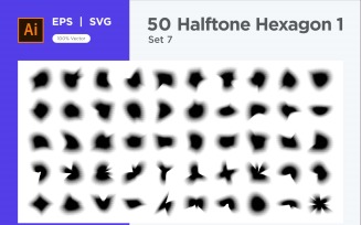 Hexagon shape halftone background V1 -50-7