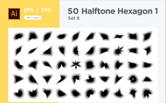 Hexagon shape halftone background V1 -50-8