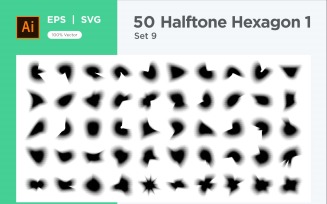 Hexagon shape halftone background V1 -50-9