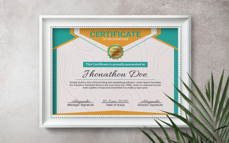 Modern luxury certificate template design. Certificate Template