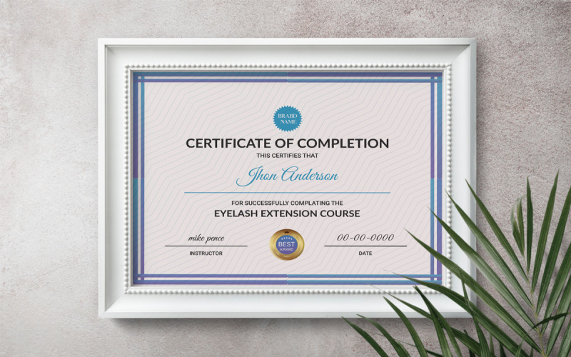 Professional completion award certificate design Certificate Template