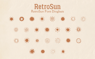 Retro - Sun - Font - Dingbat