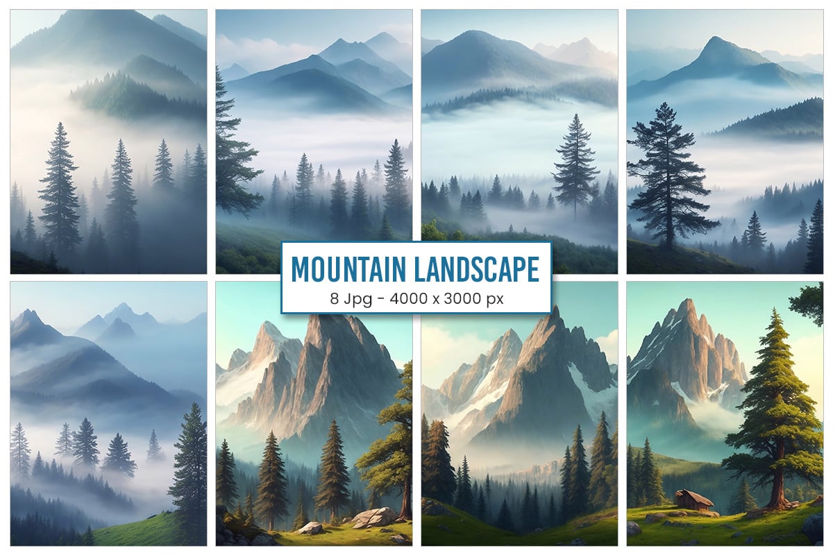 Kit Graphique #345467 Mountain Landscape Divers Modles Web - Logo template Preview