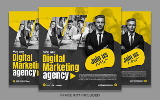 Digital Marketing Trendy Yellow Black Social Media Post