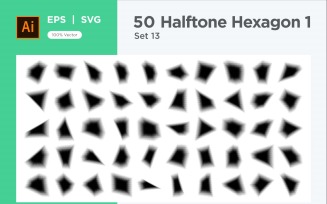 Hexagon shape halftone background V1 -50-13