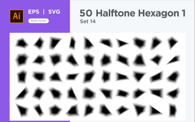Hexagon shape halftone background V1 -50-14 Vector Graphic