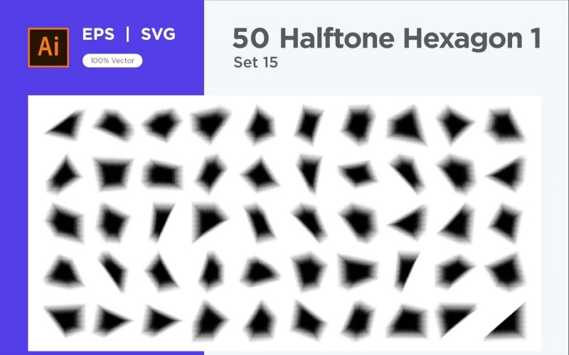 Hexagon shape halftone background V1 -50-15 Vector Graphic