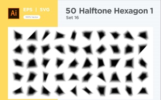 Hexagon shape halftone background V1 -50-16