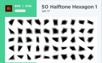 Hexagon shape halftone background V1 -50-17