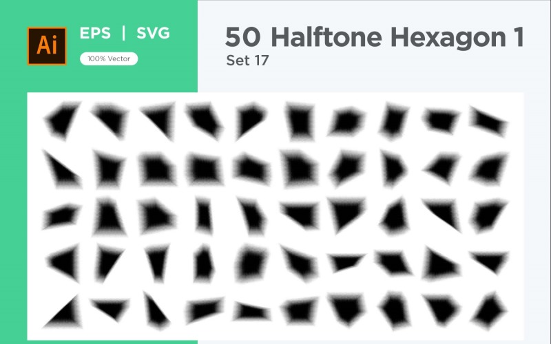 Hexagon shape halftone background V1 -50-17 Vector Graphic
