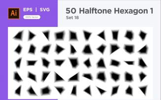 Hexagon shape halftone background V1 -50-18