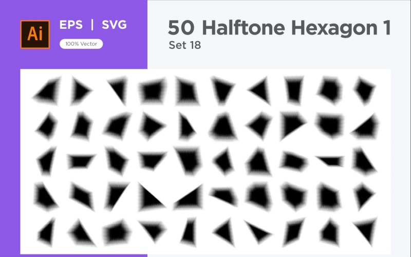 Hexagon shape halftone background V1 -50-18 Vector Graphic