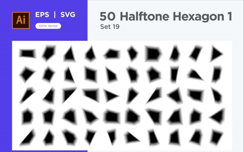 Hexagon shape halftone background V1 -50-19 Vector Graphic