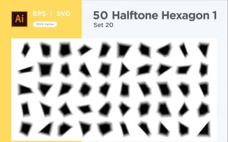 Hexagon shape halftone background V1 -50-20