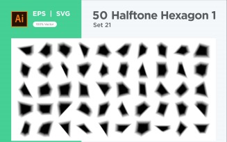 Hexagon shape halftone background V1 -50-21