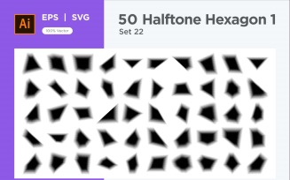 Hexagon shape halftone background V1 -50-22