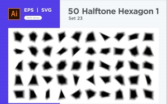 Hexagon shape halftone background V1 -50-23