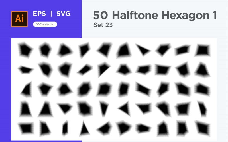 Hexagon shape halftone background V1 -50-23 Vector Graphic