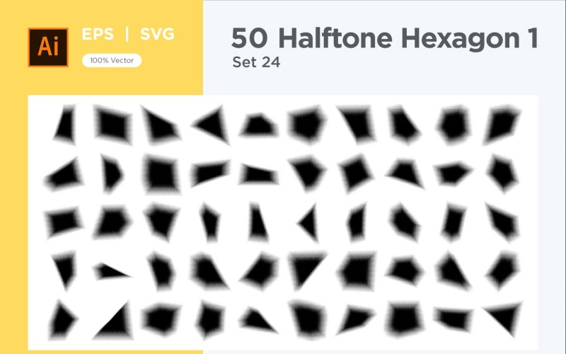 Hexagon shape halftone background V1 -50-24 Vector Graphic