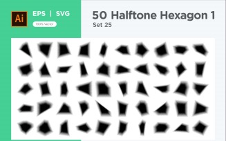 Hexagon shape halftone background V1 -50-25