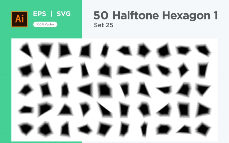 Hexagon shape halftone background V1 -50-25 Vector Graphic