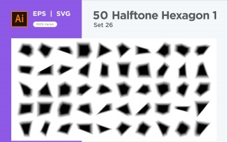 Hexagon shape halftone background V1 -50-26