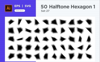 Hexagon shape halftone background V1 -50-27