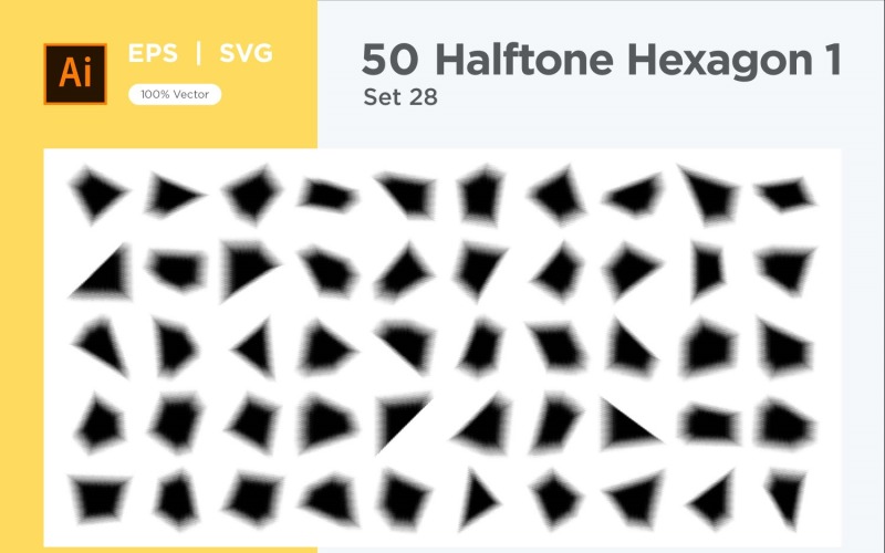 Hexagon shape halftone background V1 -50-28 Vector Graphic