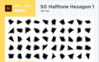 Hexagon shape halftone background V1 -50-28