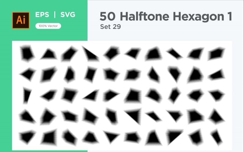 Hexagon shape halftone background V1 -50-29 Vector Graphic