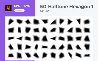 Hexagon shape halftone background V1 -50-30