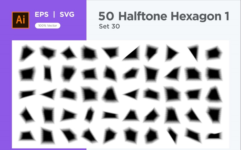 Hexagon shape halftone background V1 -50-30 Vector Graphic