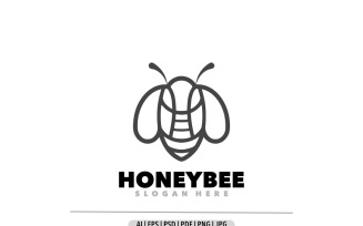Honeybee line art design mascot logo