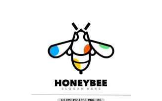 Honeybee line art outline design logo