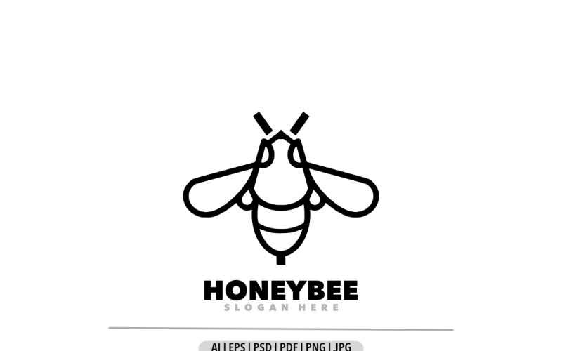 Honeybee line art simple design logo Logo Template